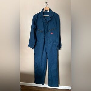 Vintage 90s DICKIES navy blue long sleeve coveralls workwear streetwear sz 46 R